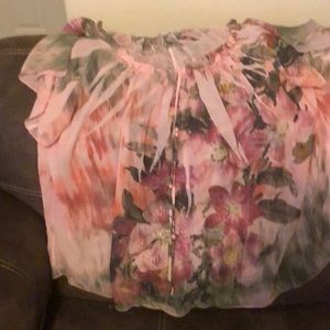 Flowered sheer shirt